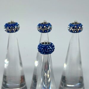 Blue rhinestone bead charms